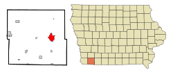 Location within Page County and Iowa