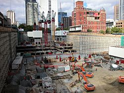 QV Building construction site, Melbourne - March 2002