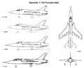 Republic F-105 variants drawings