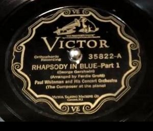 Rhapsody in Blue Paul Whiteman 78 1927 35822
