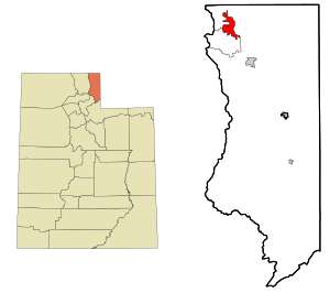 Location in Rich County and the state of Utah