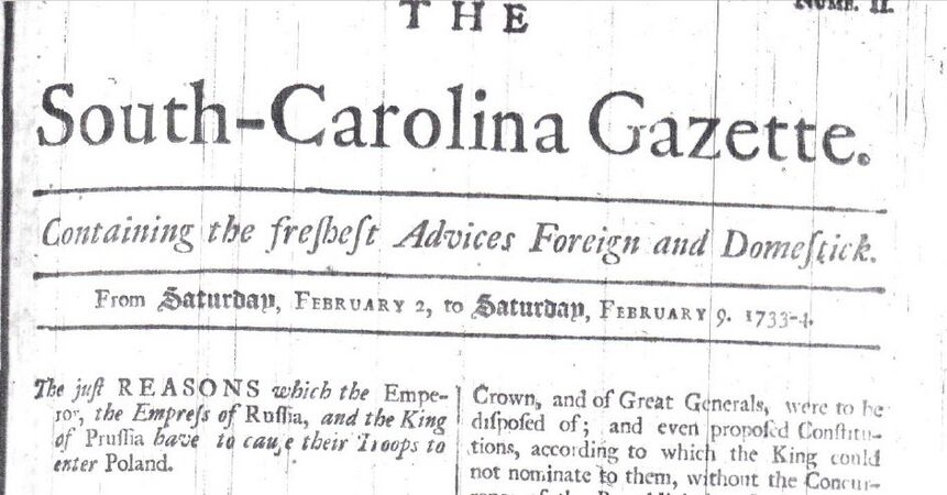 SC Gazette 2 2 1734 front page