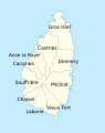 Saint Lucia, administrative divisions - fr - monochrome