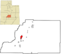 Sevier County Utah incorporated and unincorporated areas Richfield highlighted