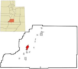 Location within Sevier County and the State of Utah.