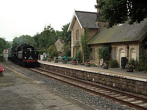 Sleights station steam train