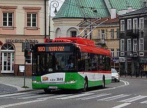 Solaris trolleybus, Plac Łokietka, Lublin, Poland 01