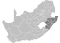 South Africa Districts showing KZ