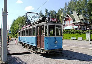 A heritage tram in Malmköping