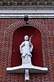 St. Francis Xavier Basilica (Vincennes, IN) - facade, statue of St. Francis Xavier