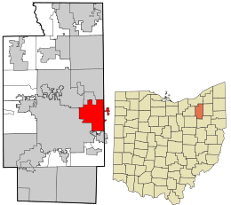 Location in Summit County and the state of Ohio.