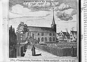 Tekening van kerk en begijnhof - Amsterdam - 20407839 - RCE