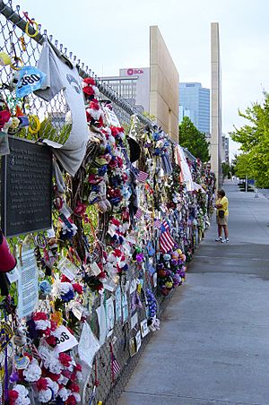 The Memorial Fence and East Gate of Time at the Oklahoma City National Memorial