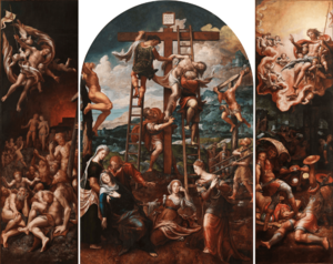 Tríptico da Descida da Cruz (c. 1540-1545) - Pieter Coecke van Aels