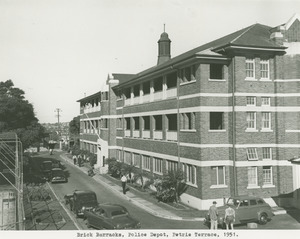 View of the brick barracks at the police depot on Petrie Terrace in Brisbane 1951f