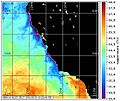 Water temperature off the California coastline