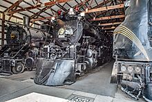 2023-05-27 Pennsylvania Railroad 4927, Milwaukee Road 265, and Chicago, Burlington and Quincy 4963.jpg