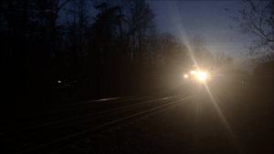 Amtrak Train Approaches Clifton, Virginia