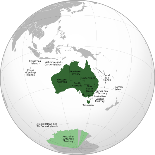 Australia states and territories labelled