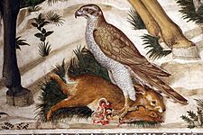 Benozzo gozzoli, corteo dei magi, 3 fine, 1459, 37 falco e lepre