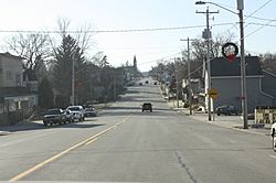 Looking west in downtown Cascade