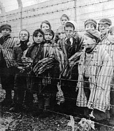Children in the Holocaust concentration camp liberated by Red Army