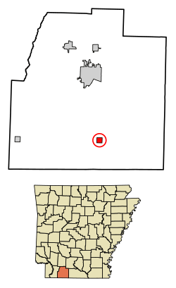 Location of Emerson in Columbia County, Arkansas.