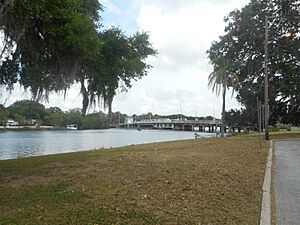 Columbus Drive Swing Span Bridge from Riverside Garden Park-2