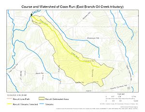 Course and Watershed of Coon Run (East Branch Oil Creek tributary)