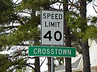 Crosstown, Missouri, roadsign