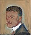 Edvard Munch - Self-Portrait with Moustache and Starched Collar (1905)