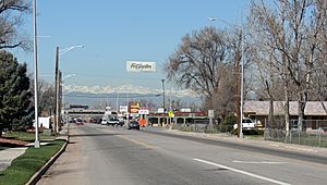 Looking west along 1st Street in Fort Lupton.