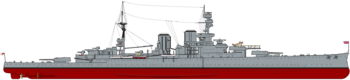HMS Repulse (1919) profile drawing