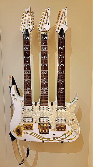 Ibanez triple neck guitar owned by Steve Vai at the Musical Instrument Museum