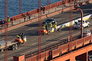 Installation of the Golden Gate Bridge Moveable Median Barrier System on January 10, 2015 -03