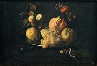 Juan de Zurbarán - Still Life with Fruit and Goldfinch - Google Art Project