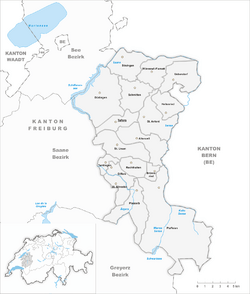 Karte Gemeinden des Bezirks Sense 2017