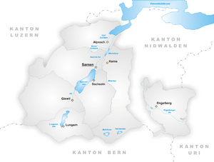Karte Gemeinden des Kantons Obwalden