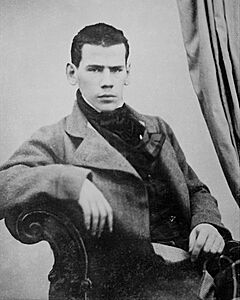 Leo Nikolaevich Tolstoy poses for a portrait at the age of 20 (4x5 cropped)