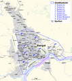 Map - Arrondissements and Quartiers in the agglomeration of Bangui