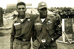 Melvin Morris and a fellow Soldier take time to pose for a photo taken in South Vietnam