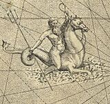 Mercator 1569 world map detail Triton