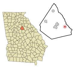Location in Morgan County and the state of Georgia