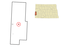 Location of Sentinel Butte, North Dakota
