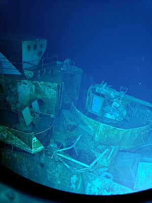 Pilot House and 40mm gun mount of the Samuel B. Roberts - DE-413