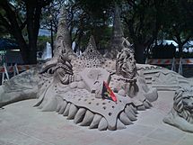 Sand art in Ponce, Puerto Rico