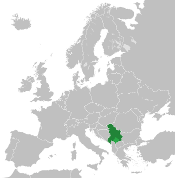 Location of Jewish Republic of Serbia and Montenegro