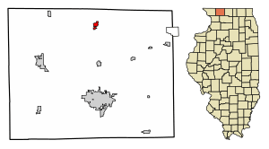Location of Orangeville in Stephenson County, Illinois.