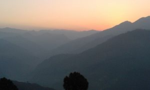 Sunrise from Lekam rural municipality in Darchula, Nepal.