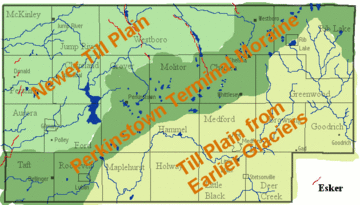 Taylor County glacial map